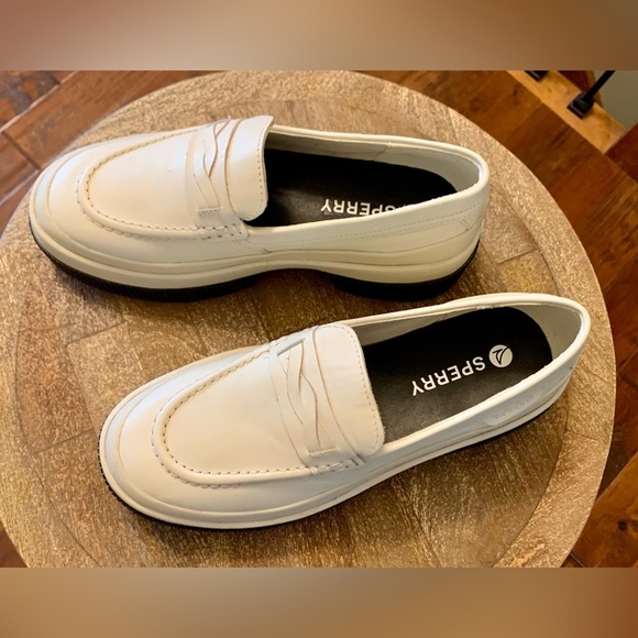 NEW! Sperry Highland White Platform Loafer Slip On Shoe - SZ 6.5 - Picture 8 of 13